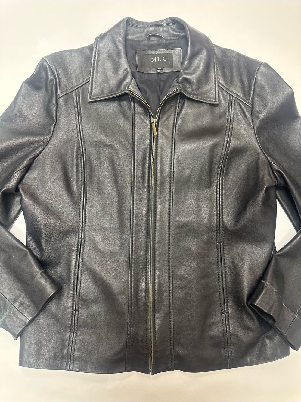 Women's MLC Vintage Black Leather Zip-Front Jacket